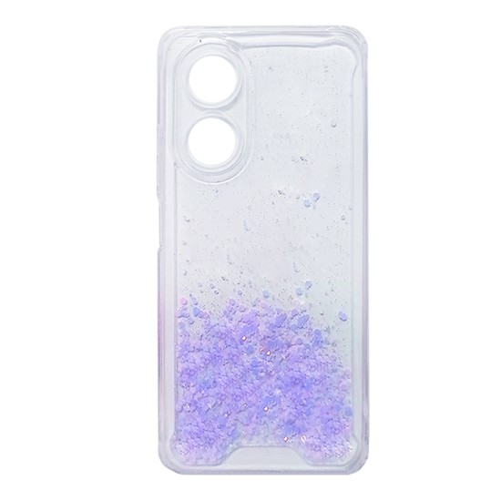 Hard Silicone Case with Glitter for Oppo A58 4g Purple Hard Silicone Case with Glitter for Oppo A58 4g Purple